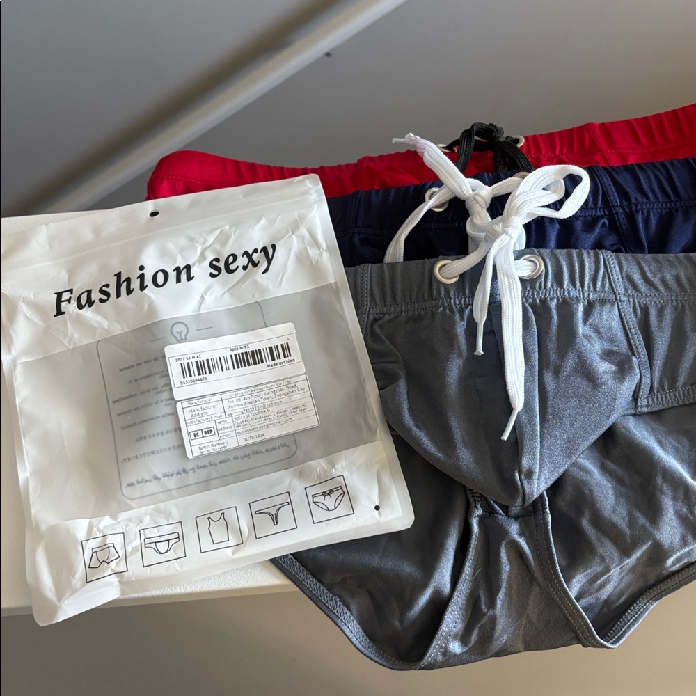 Red Swim Trunks for Men - Picture 14 of 15